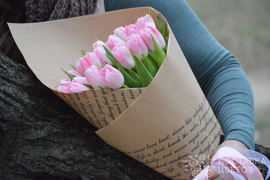Букет Розовые тюльпаны